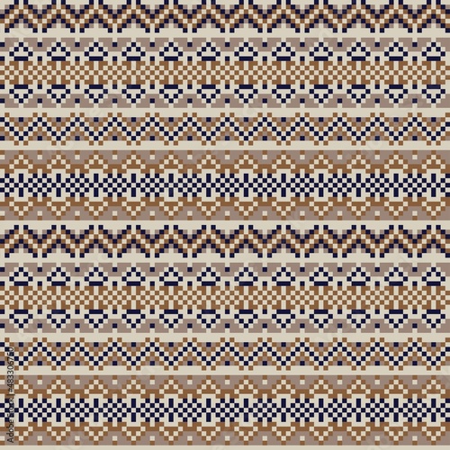 Christmas Fair Isle Seamless Pattern Design - Christmas fair isle pattern design for fashion textiles, knitwear and graphics