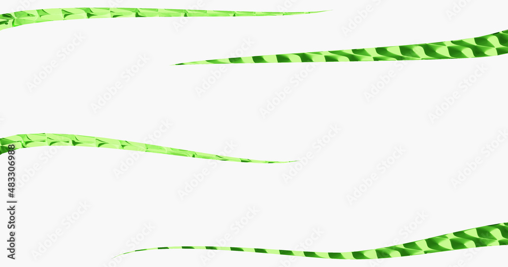 Render with curved abstract green stems on gray