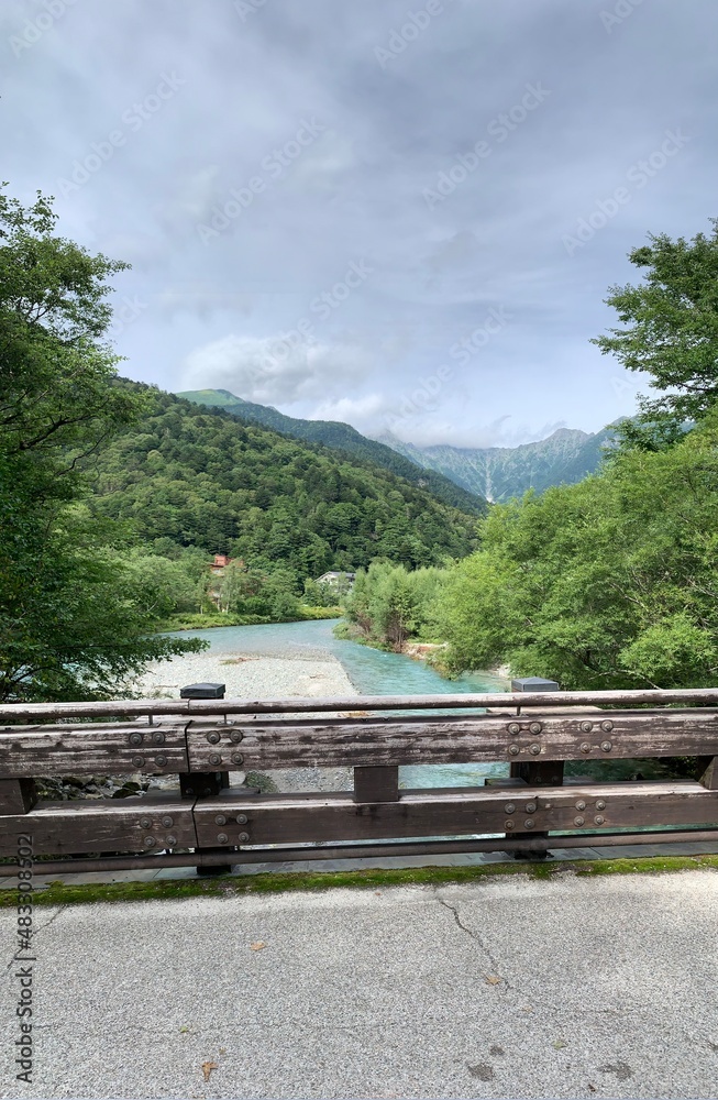 Fototapeta premium wooden bridge in the mountains