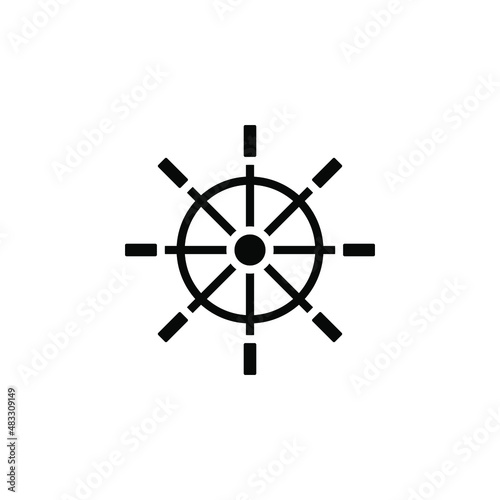 Rudder  Nautical  Ship  Boat Solid Icon Vector Illustration Logo Template. Suitable For Many Purposes.