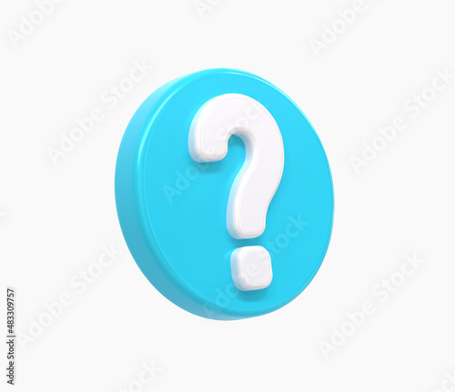 3d Realistic Question vector illustration.