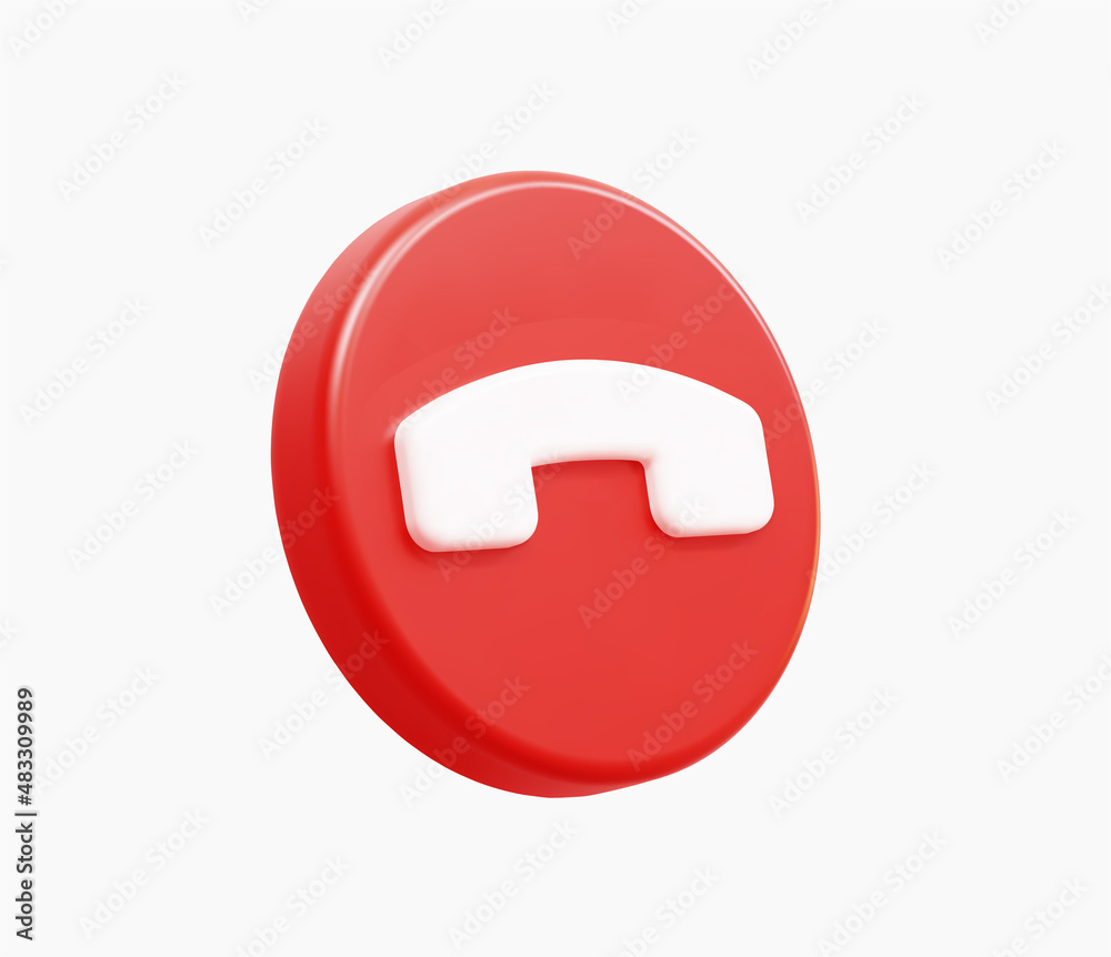 3D Realistic End Call vector illustration. 3D Realistic End Call vector illustration.