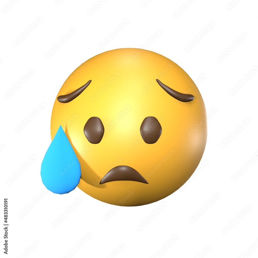 Fototapeta premium 3D Disappointed emoticons that look cute and cool