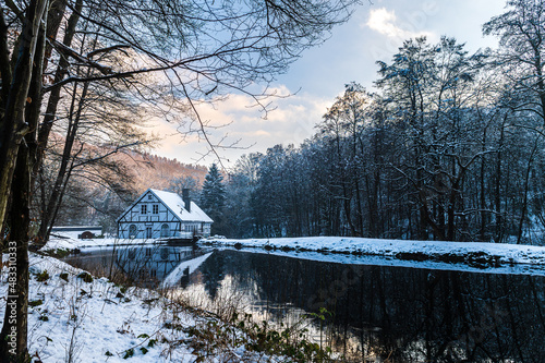 Der Käshammer im Wuppertaler Gelpetal im Winter photo