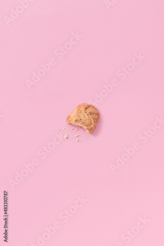 Cookie on a pink background