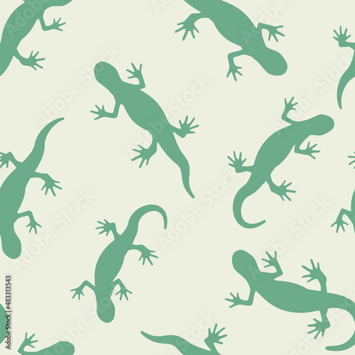 Exotic pattern with lizzards. Repeating seamless background. A sample of a natural pattern for printing or decorative design in a natural style.