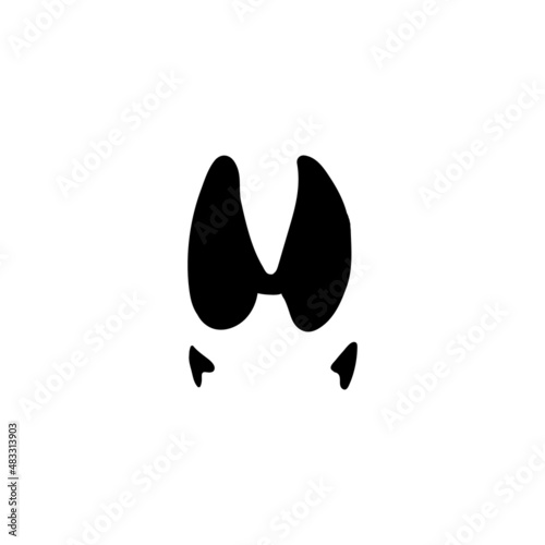 Boar paw print. Vector graphics. Symbol, logo illustration.