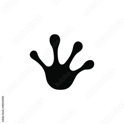 Frog paw print. Vector graphics. Symbol, logo illustration.
