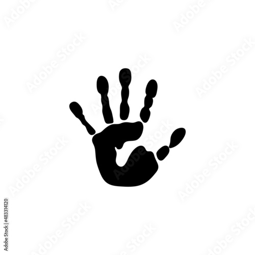 Human footprint for art, childhood, fun, happiness, baby, symbol, child, personality, education, school, little young person. Vector graphics. Symbol, logo illustration.