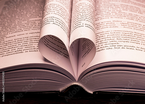 book with folded pages on the table