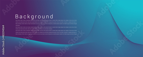 Landing page vector template. Abstract blue gradient background with wavy line for business