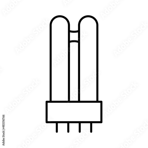 Fluorescent lamp icon editable stroke