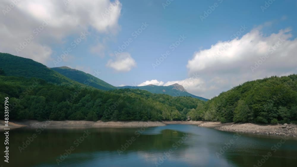 Deep lake and high trees in Montseny mountains Deep lake and high trees in Montseny mountains