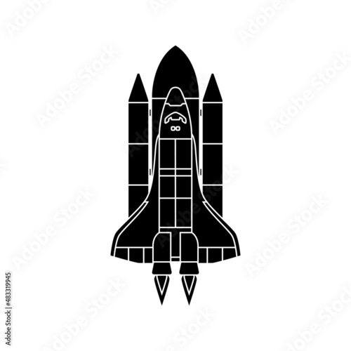 Space Rocket icon vector. Space Craft illustration sign. Shuttle symbol or logo. 