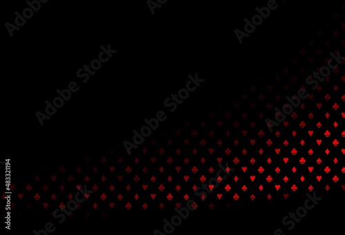 Dark red vector pattern with symbol of cards.