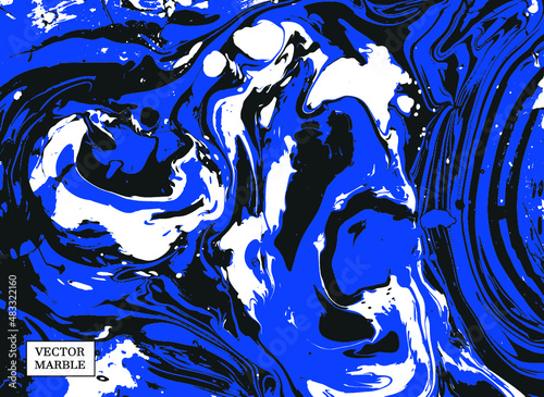Ink marble texture. Abstract vector background.
