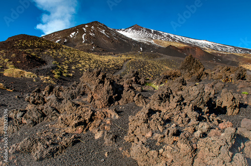 Slope of mount Etna volcano, Sicily, Italy
