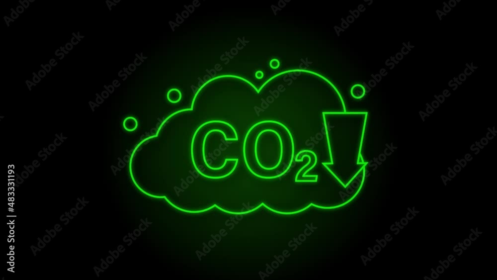 CO2 Neon logo. smoke sign. Motion Graphic CO2 Neon logo. smoke sign. Motion Graphic