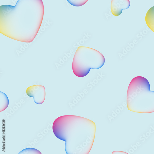 Colorful seamless texture with hearts. Vector illustration.