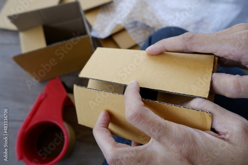 Assemble boxes to pack things.