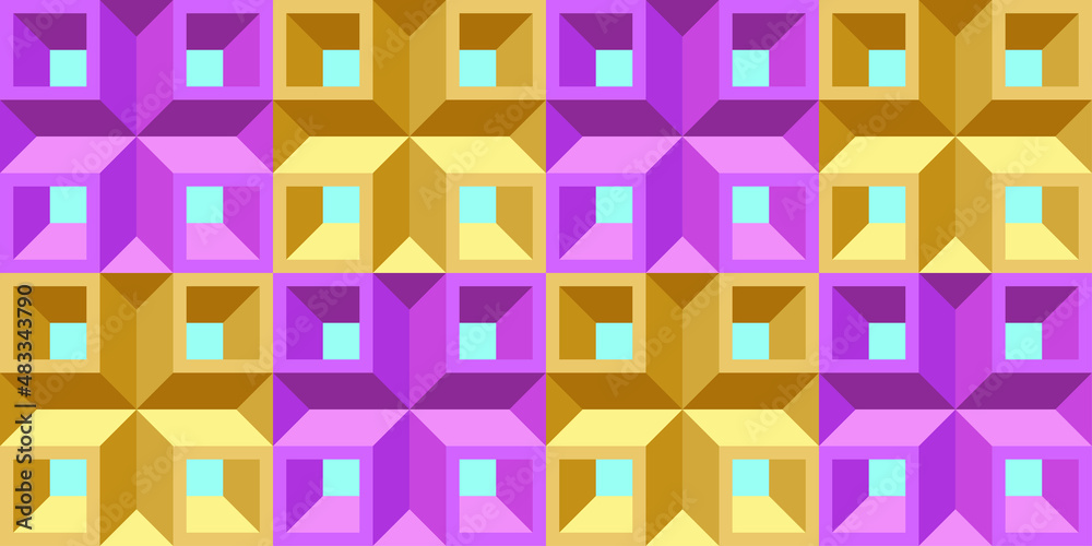 Seamless vector 3D pattern with optical illusions. Vector 3D tiles ...