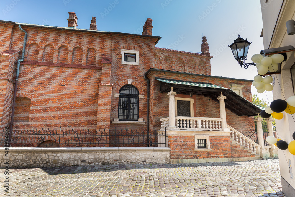 View of the old synagogue in the polish city Krakow.