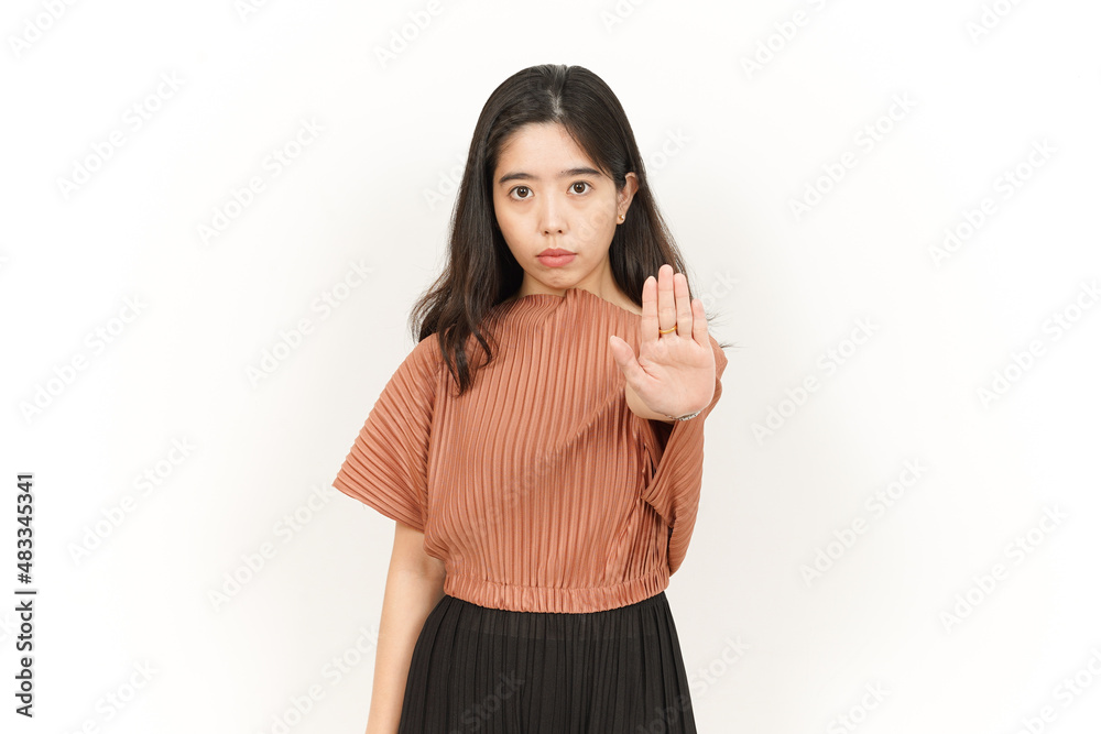 Stop or Rejection Gesture Of Beautiful Asian Woman Isolated On White Background Stop or Rejection Gesture Of Beautiful Asian Woman Isolated On White Background