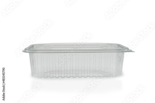 Large rectangular food container with lid on a white background