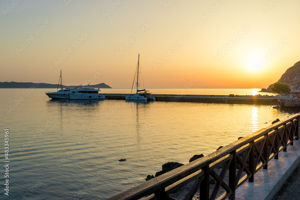 Sailing Yacht from sail regatta at sunset