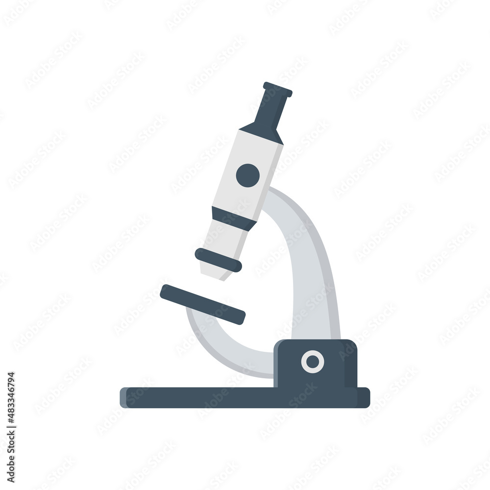 Microscope icon in flat style. Laboratory magnifier vector illustration on isolated background. Biology instrument sign business concept. Microscope icon in flat style. Laboratory magnifier vector illustration on isolated background. Biology instrument sign business concept.