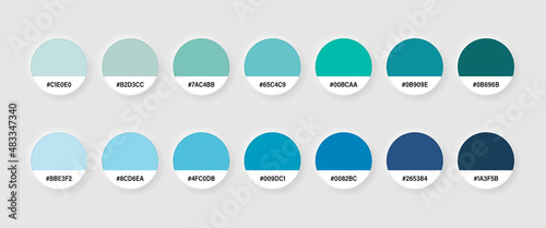Color palette in flat style. Pantone swatch vector illustration on isolated background. Colour collection sign business concept.