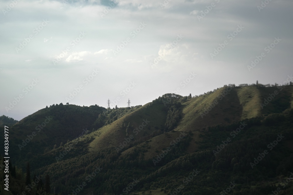 Mountains with clouds landscape Mountains with clouds landscape