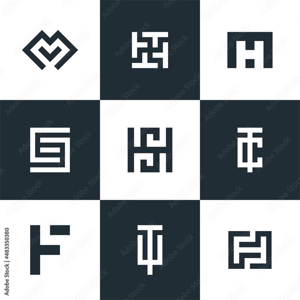 Initial letter Set of monogram logo design inspiration Initial letter Set of monogram logo design inspiration