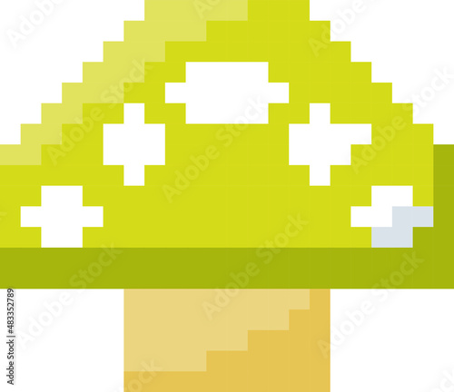 Mushroom Icon Yellow and White © happyoakwood