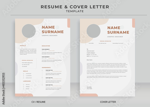 Resume and Cover Letter Template, Minimalist resume cv template, Cv professional jobs resume