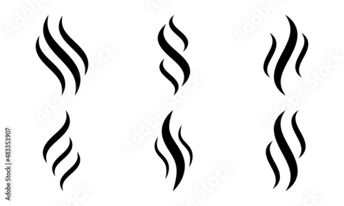 Symbol of aromas vector icons set. Smell aroma sign. Hot vapor. 