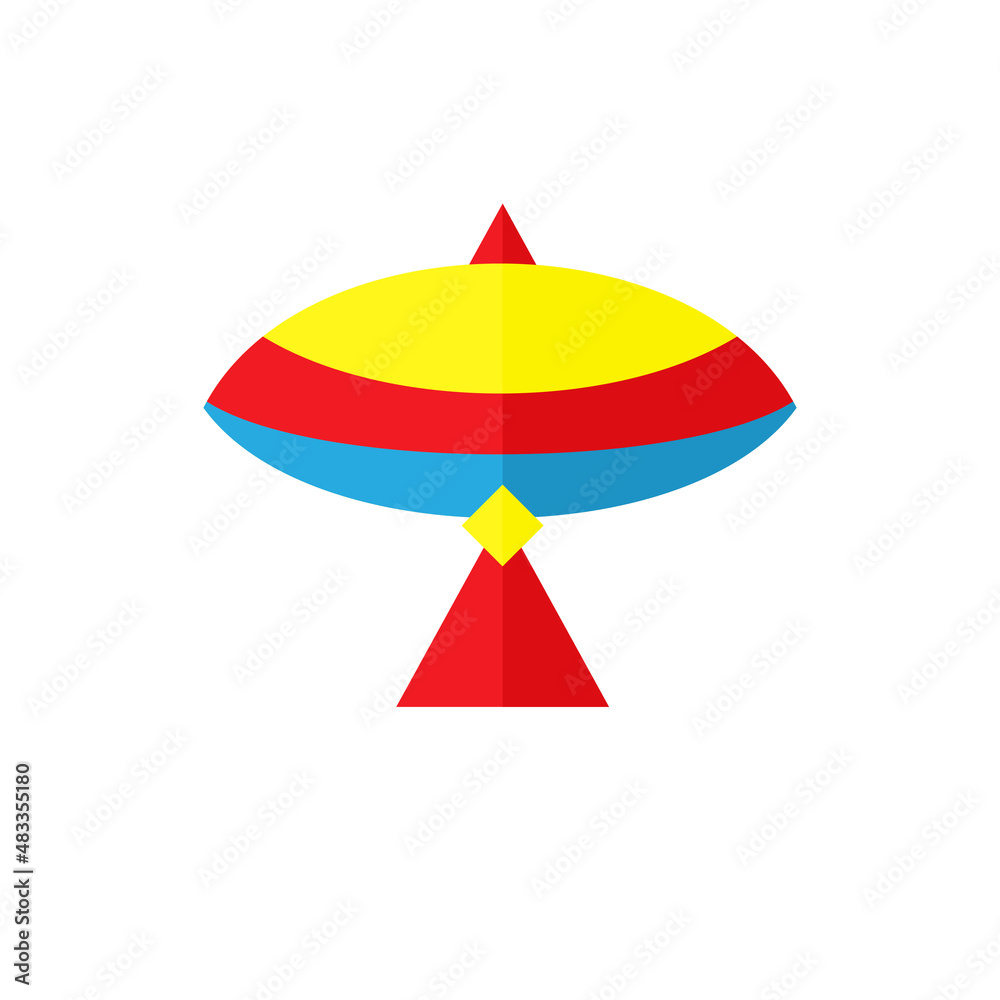 Obraz premium Kite paper toys cartoon vector of flying wind toys for summer children games and outdoor activity. Kite baby toy. Vector. Kids toy icon isolated on white background in flat design.