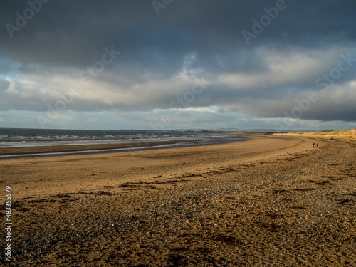 Prestwick Beach Ayrshire in afternoon winter sunshine photo