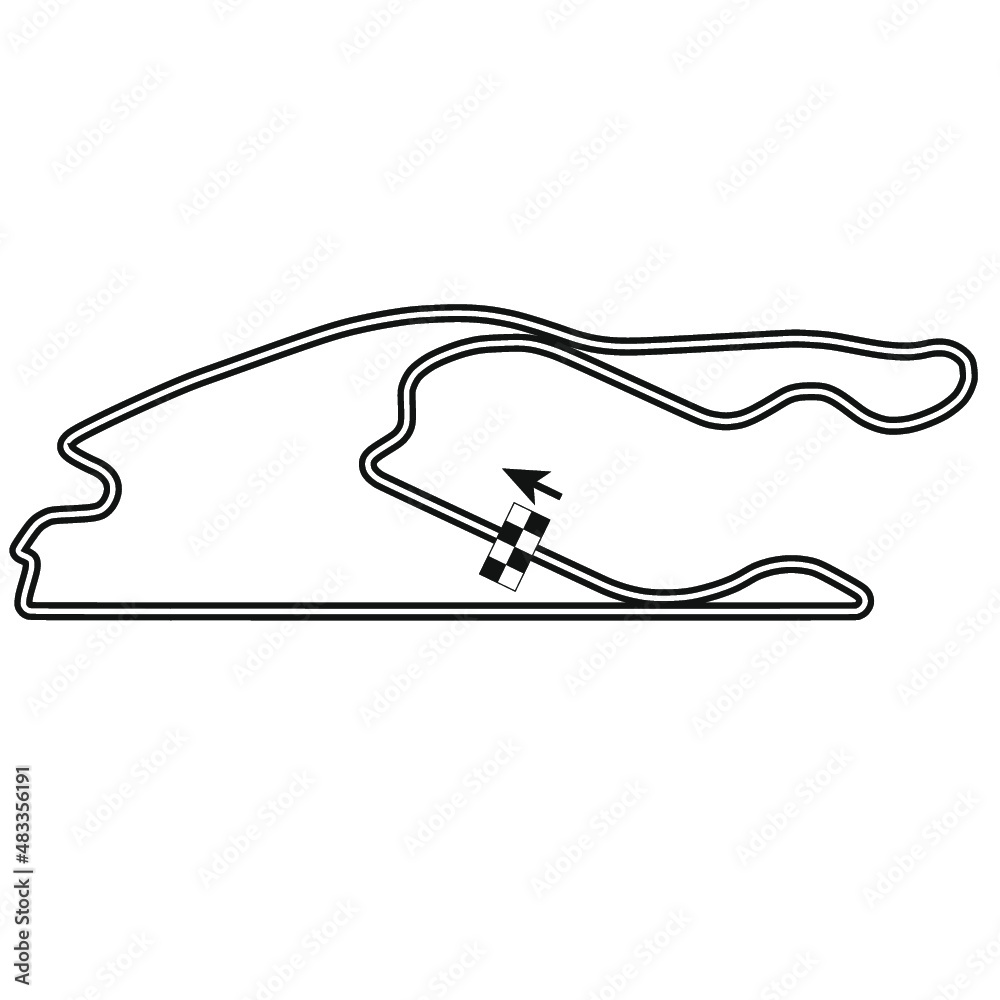Obraz premium Miami, Map, RaceTrack, Race, Track, Vector