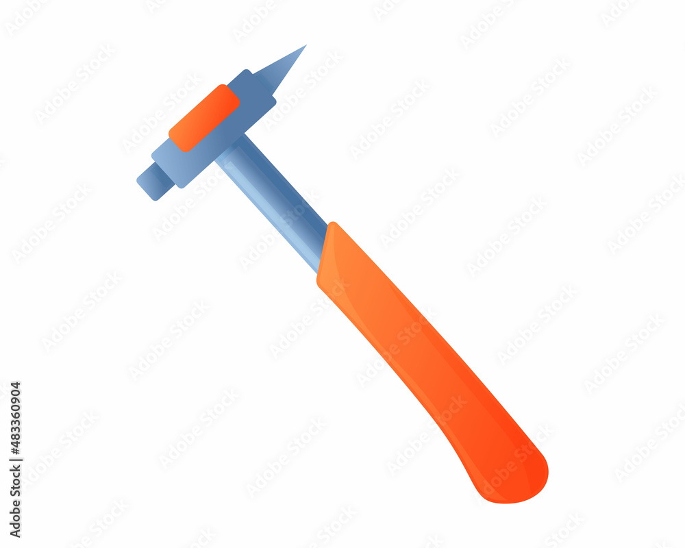 Vector illustration claw hammer isolated on white background. Carpenter or builder hammer vector icon in flat cartoon style. Handyman tool for home repair. Vector illustration claw hammer isolated on white background. Carpenter or builder hammer vector icon in flat cartoon style. Handyman tool for home repair.