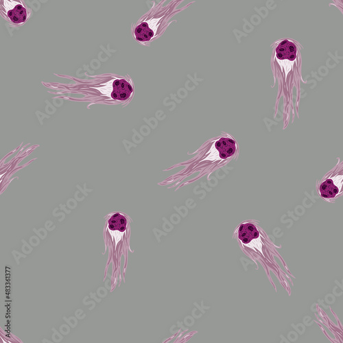 Comet fly seamless pattern. Design meteorite rain . Repeated