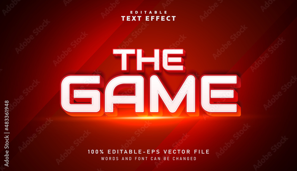 3D The Game text effect - Editable text effect