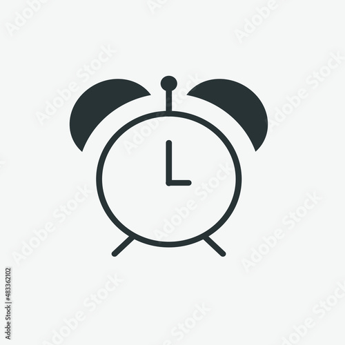 alarm, clock vector icon. hour, time, timer, watch symbol