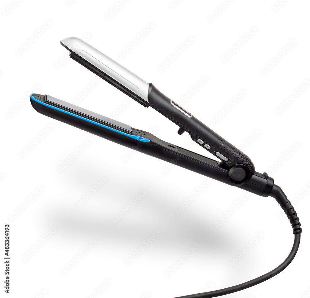 Hair straightener isolated on white background. Hair styling tool.