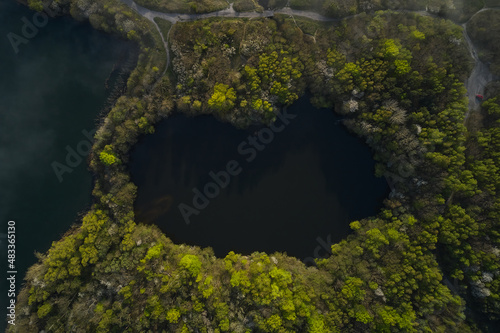 trees forming a hole with a little lake in denmark © Johny