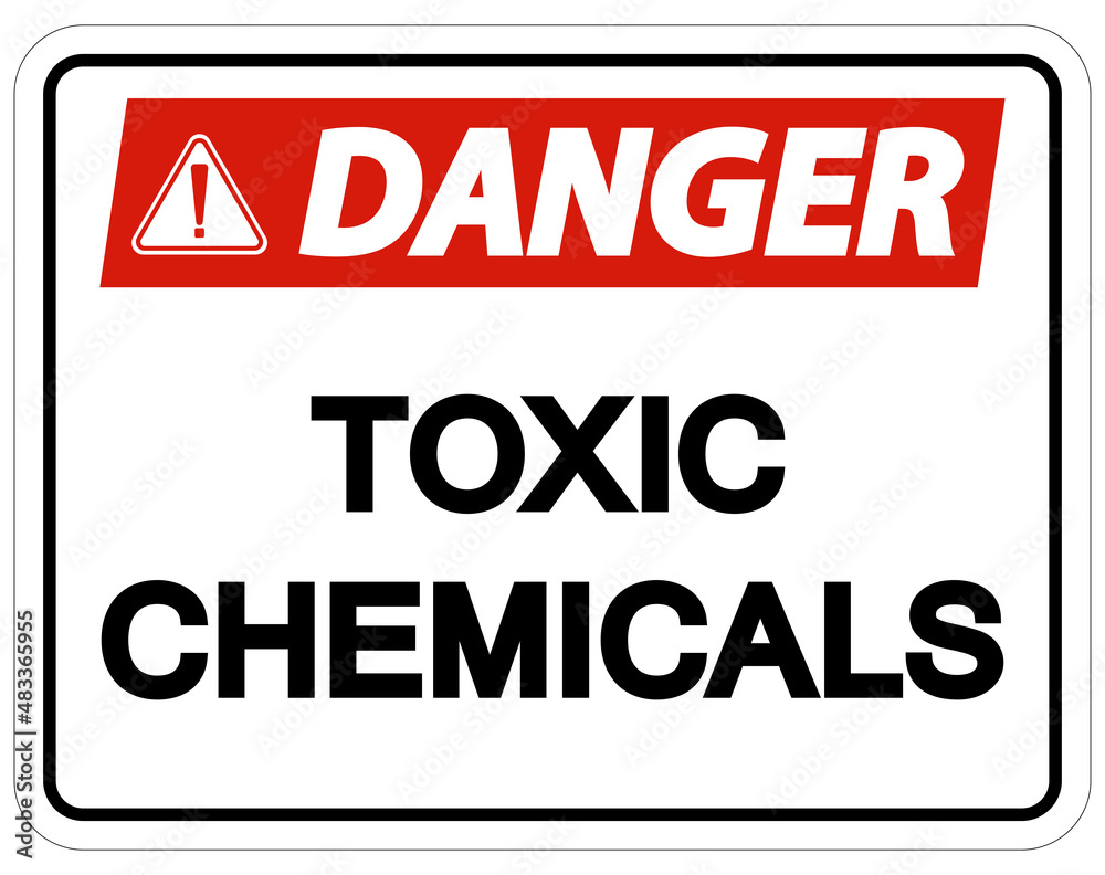 Fototapeta premium Danger Toxic Chemicals Symbol Sign On White Background