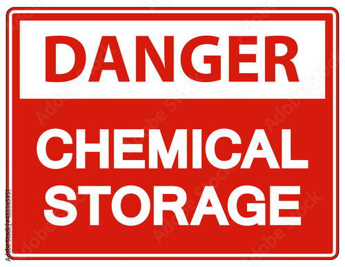 Danger Chemical Storage Sign On White Background