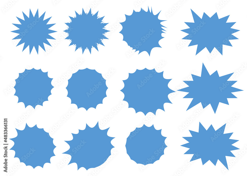 Starburst speech bubbles set. Bursting icon. Starburst isolated icons set Starburst speech bubbles set. Bursting icon. Starburst isolated icons set
