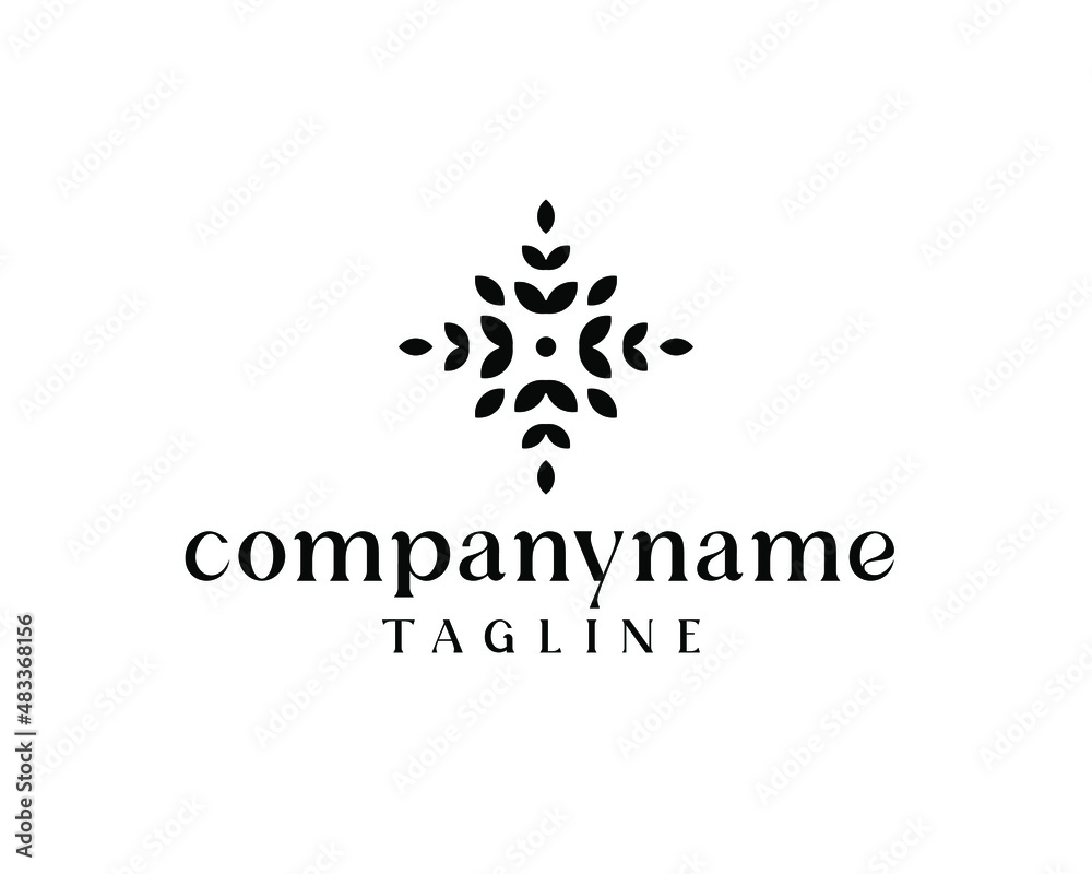 luxury and minimalism black leaves logo design concept. Vector illustration luxury and minimalism black leaves logo design concept. Vector illustration