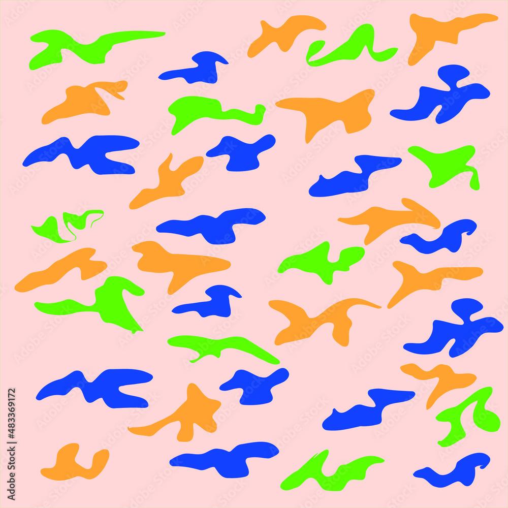 Obraz premium children's camouflage on a pink background. Print for children's clothing.